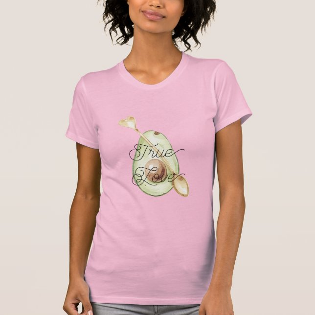 Avocado Heart Spoon  T Shirt (Framsida)