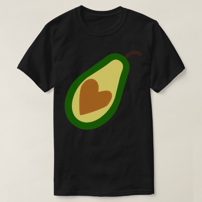 Avocado Heart Stickers Vegan Healthy T Shirt (Design framsida)