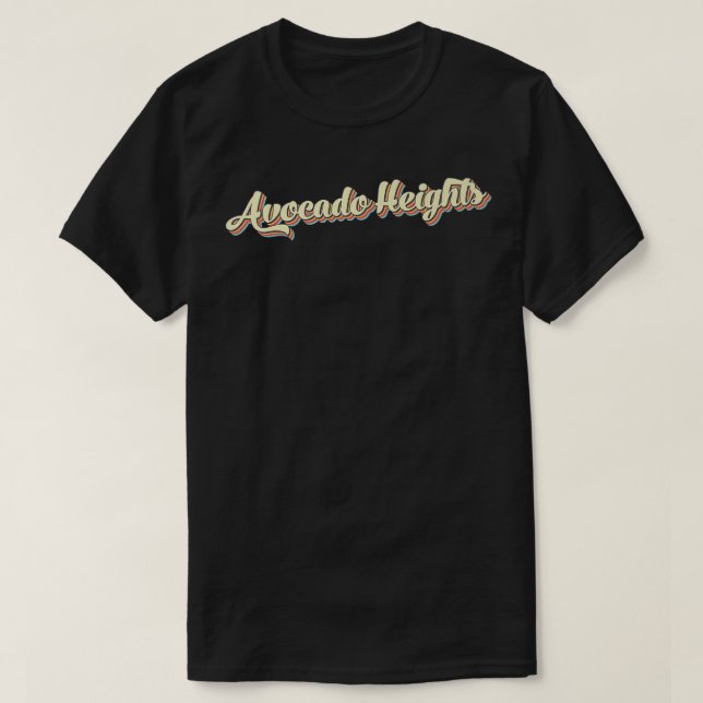 Avocado Heights TShirt Retro Art Baseball Font Vin T Shirt (Design framsida)