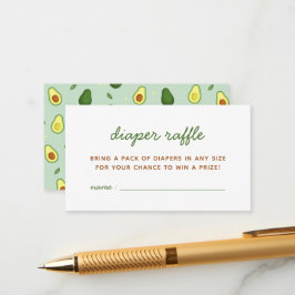 Avocado Heliga Guacamole Baby Shower Diaper Raffle Tilläggskort