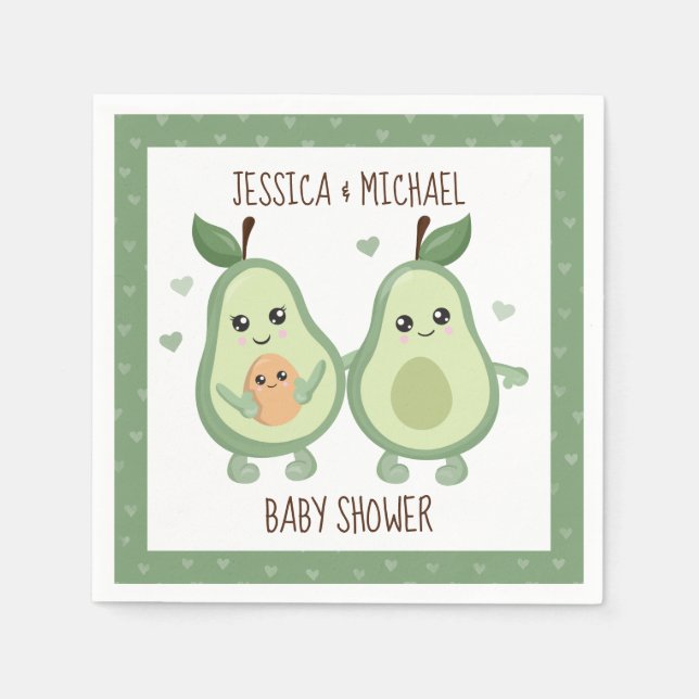 Avocado Heliga Guacamole Baby Shower Napkins Pappersservett (Framsidan)