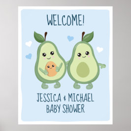 Avocado Heliga Guacamole Baby Shower Poster