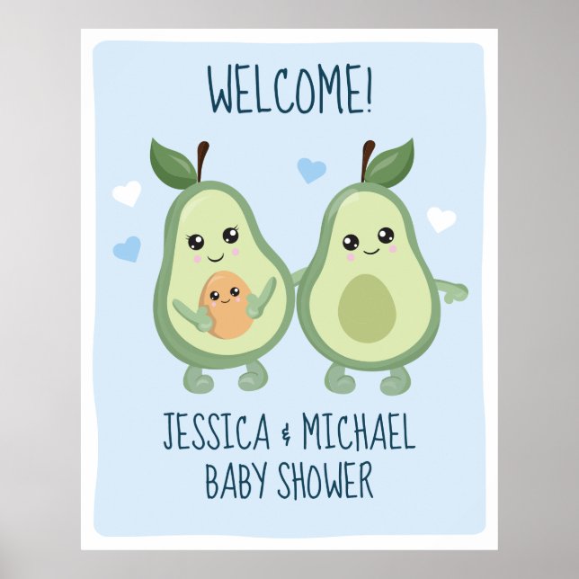 Avocado Heliga Guacamole Baby Shower Poster (Framsidan)