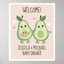 Avocado Heliga Guacamole Baby Shower Poster