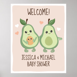 Avocado Heliga Guacamole Baby Shower Poster