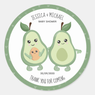 Avocado Heliga Guacamole Baby Shower Runt Klistermärke