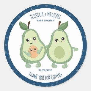 Avocado Heliga Guacamole Baby Shower Runt Klistermärke
