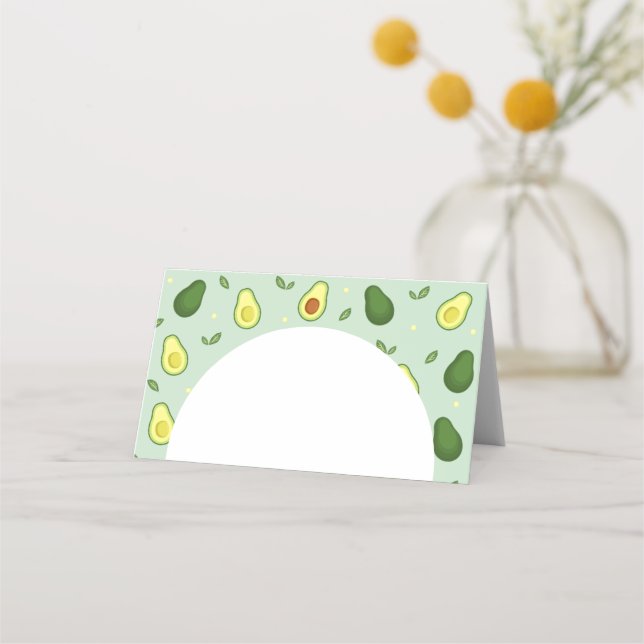 Avocado Heliga Guacamole Grönt Baby Shower Birthda Placeringskort (Framsida)