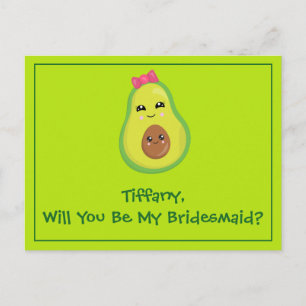 Avocado Hipster, kommer du att bli min bridesmaid Vykort