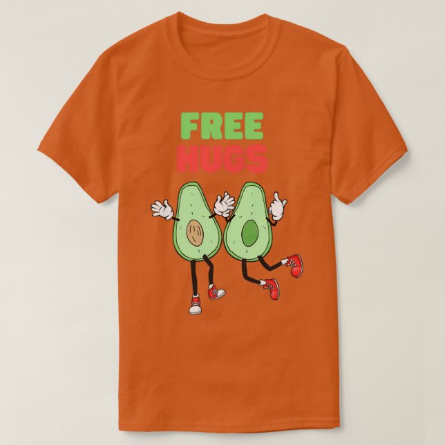 Avocado hugs Free Hugs T Shirt (Design framsida)