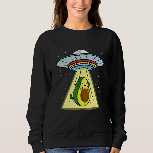 Avocado Hund Ufo Abduction T Shirt (Framsida)