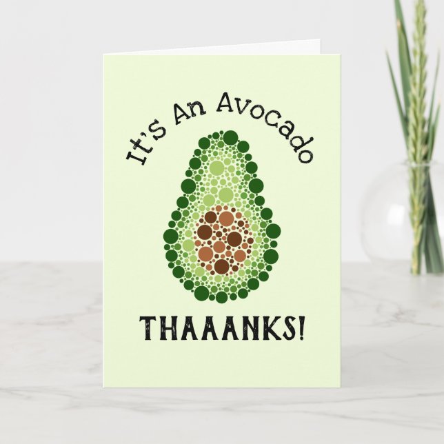 Avocado i prickar kort (Framsida)