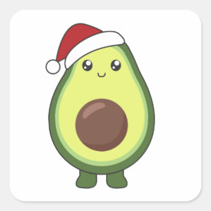 Avocado jul Ljus Funny Avocados Fyrkantigt Klistermärke