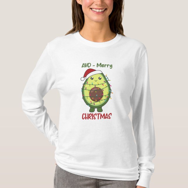 Avocado jul Ljus Funny Avocados T Shirt (Framsida)
