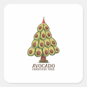 Avocado julgran fyrkantigt klistermärke