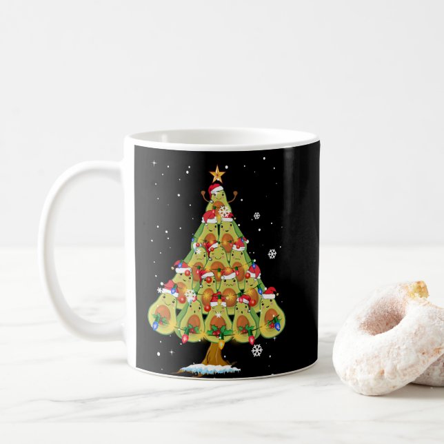 Avocado Julgran Santa ELF Avocado Älskare Kaffemugg (Med munk)
