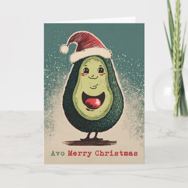 Avocado-julkort Kort (Framsida)