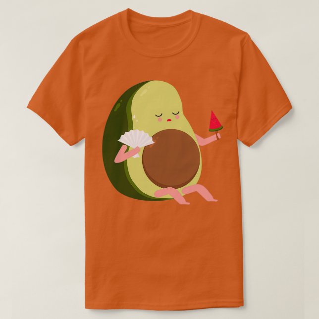 Avocado Känns Hett och äter vattenmelon T Shirt (Design framsida)