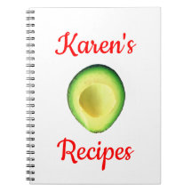 Avocado Karen's (Namn) Recipes Spiral Notebook
