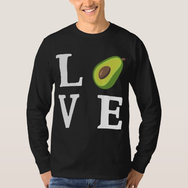 Avocado - Kärlek Avocado Food T Shirt (Framsida)