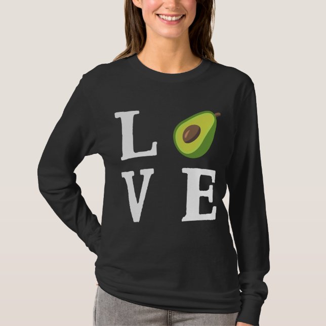 Avocado - Kärlek Avocado Food T Shirt (Framsida)