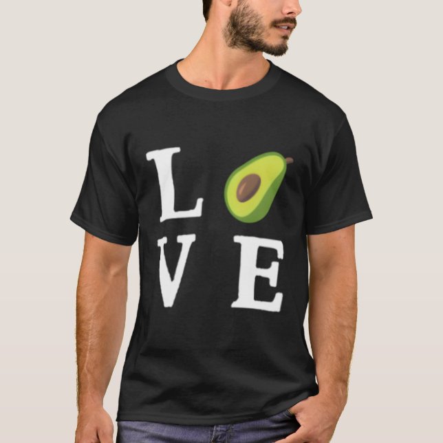 Avocado Kärlek Avocado Food T Shirt (Framsida)
