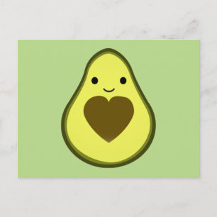 Avocado Kärlek Cute Avocado med hjärtsten Helg Vykort