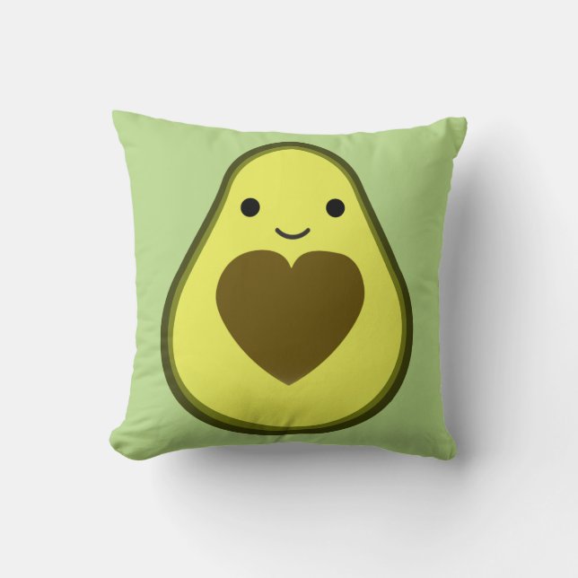 Avocado Kärlek Cute Avocado med hjärtsten Kudde (Framsida)