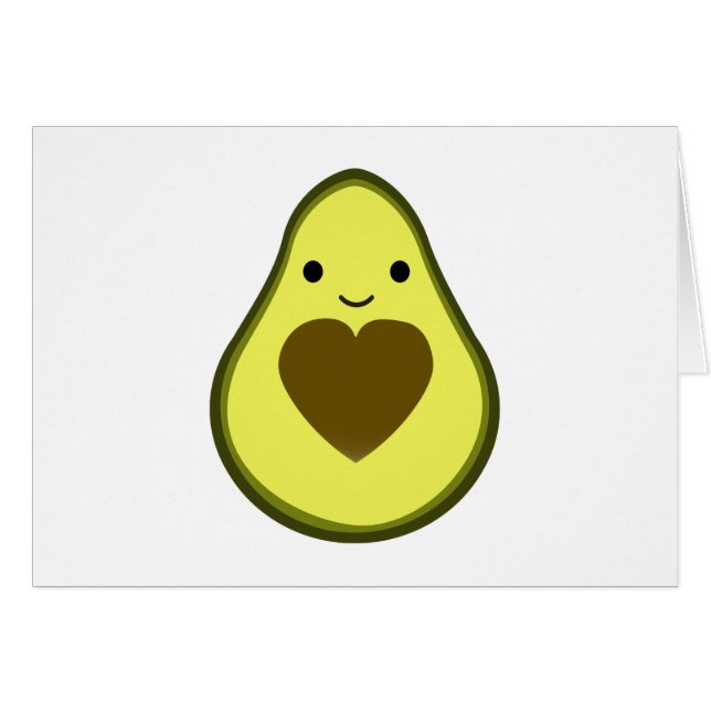 Avocado Kärlek Cute Avocado med hjärtsten OBS Kort (Framsidan Horizontal)