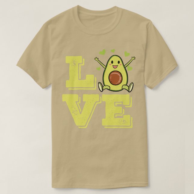 Avocado Kärlek Guacamole Älskare T Shirt (Design framsida)