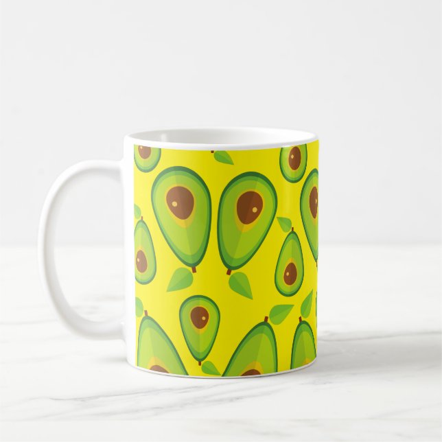 Avocado Kärlek Mönster - Tasty Avocado Älskare Kaffemugg (Vänster)
