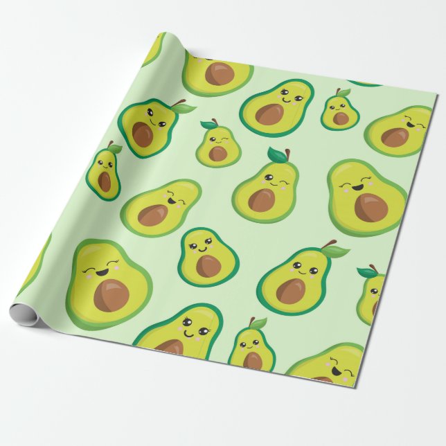 Avocado Kärlek Presentpapper (Utrullad)