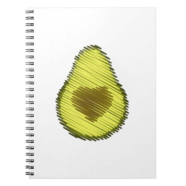 Avocado Kärlek Scribble Anteckningsbok (Framsidan)