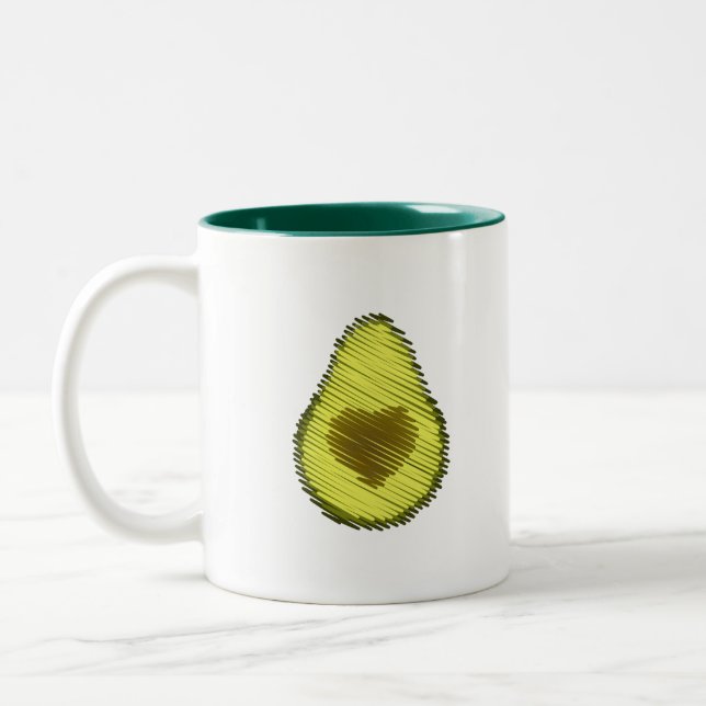 Avocado Kärlek Scribble Två-Tonad Mugg (Vänster)