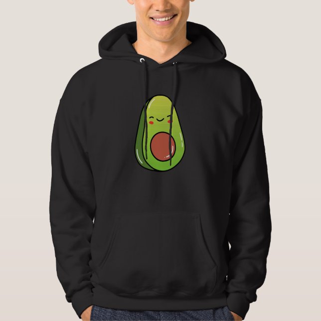 Avocado Kawaii Cute Funny Hoodie (Framsida)