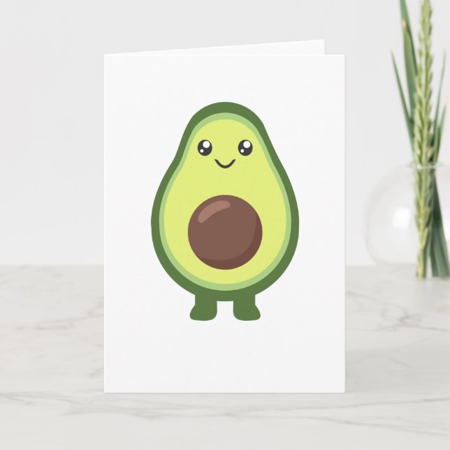 Avocado Kawaii Eat Sweet Avocados Kort (Framsida)
