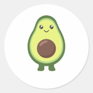 Avocado Kawaii Eat Sweet Avocados Runt Klistermärke