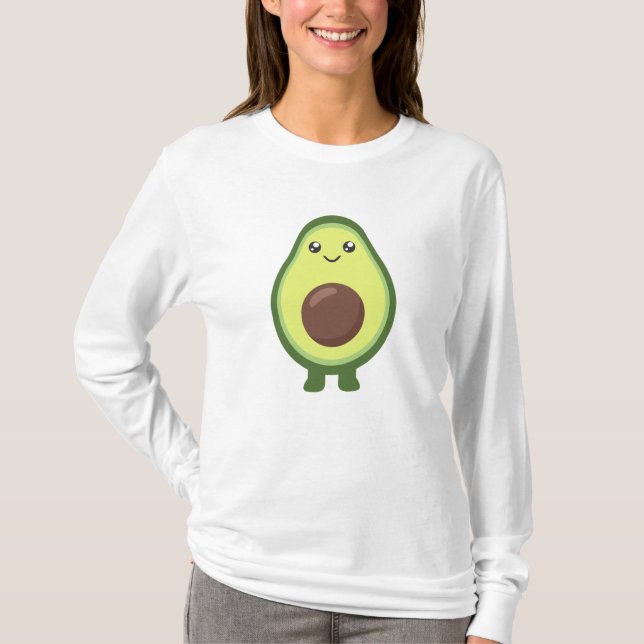 Avocado Kawaii Eat Sweet Avocados T Shirt (Framsida)