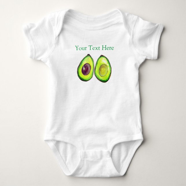 Avocado Kids text Vegan Food Healthy Fruit Baby B T Shirt (Framsida)