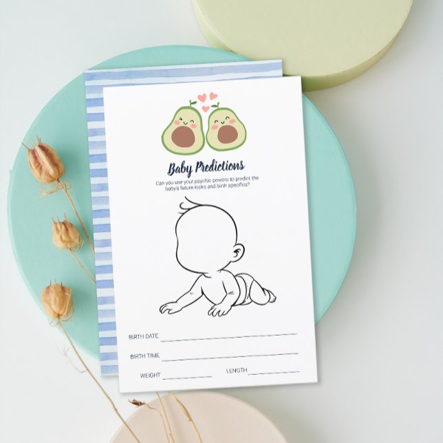 Avocado Kön Neutral Baby Shower Baby-förutsägelse (Avocado Gender Neutral Baby Shower Baby Prediction)