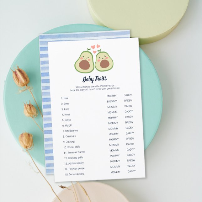 Avocado Kön Neutral Baby Shower Baby Traits (Avocado Gender Neutral Baby Shower Baby Traits)