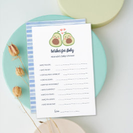 Avocado Kön Neutral Baby Shower Önskemål Game