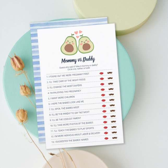 Avocado Kön Neutral Baby Shower Party Game (Avocado Gender Neutral Baby Shower Party Game)
