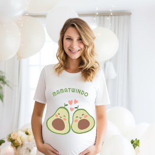 Avocado Kön Neutral Twillingar Mamma ska vara T Shirt