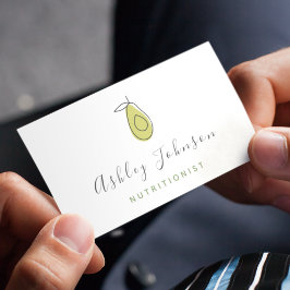 Avocado Line Art Food Nutritionist Dietician Clean Visitkort