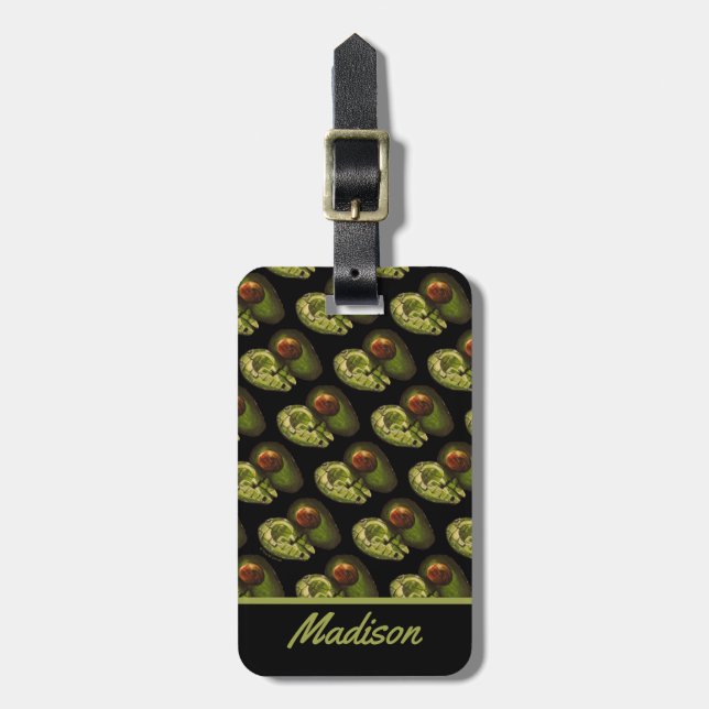 Avocado Luggage Tag - Anpassning som tillval Bagagebricka (Vertikal Framsida)
