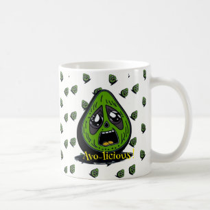 Avocado lustig ansikte inbjudan kaffemugg