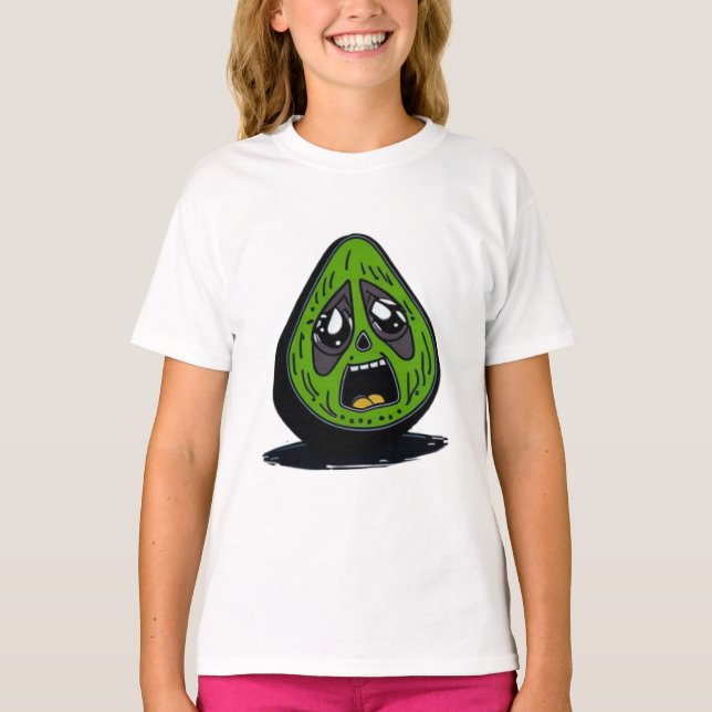 Avocado lustig ansikte t shirt (Framsida)
