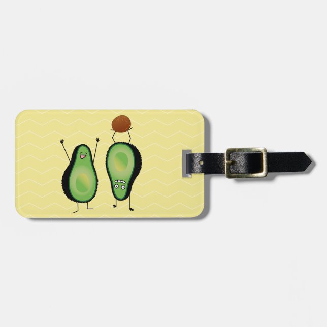 Avocado lustig grönt bagagebricka (Horisontell Framsida)