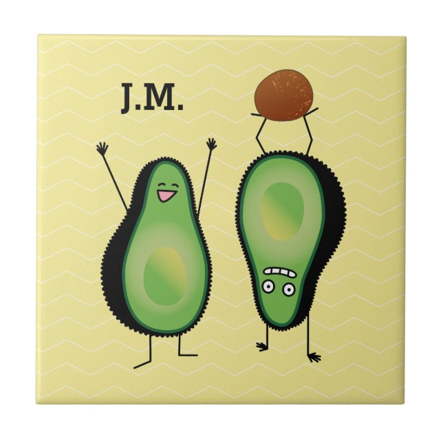 Avocado lustig grönt kakelplatta (Framsidan)